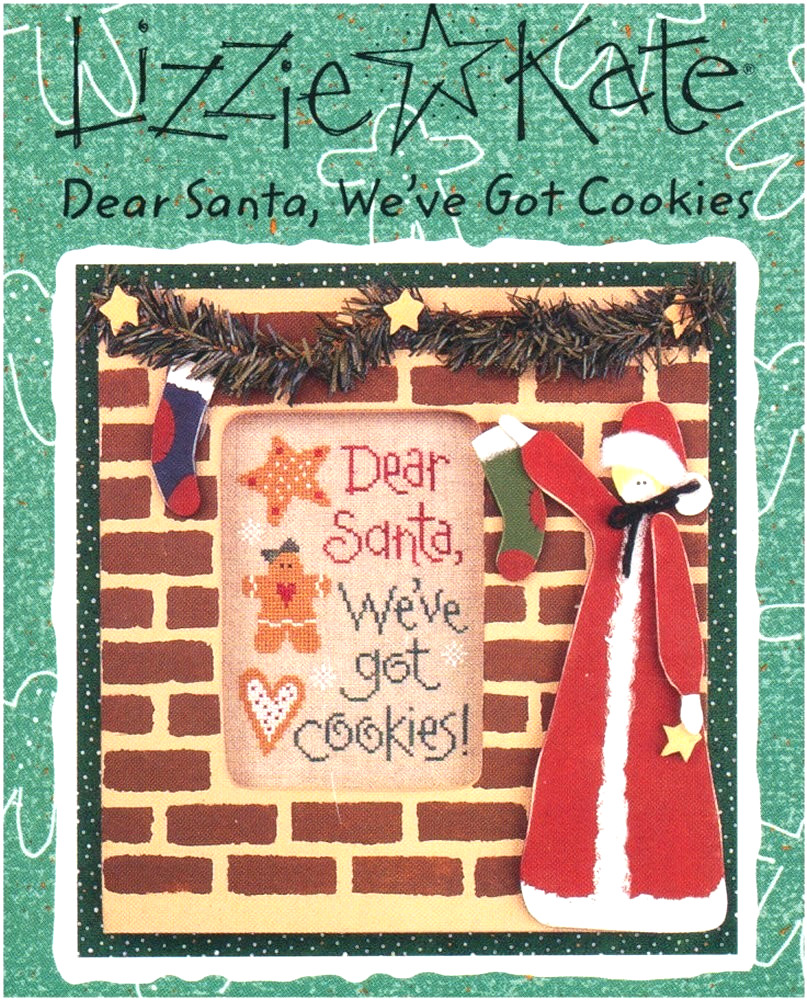 Lizzie Kate DEAR SANTA, WE'VE GOT COOKIES Cross Stitch Leaflet Only ~ Christmas