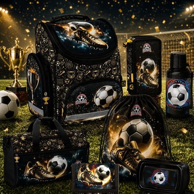 Fußball Schulranzen set 7in1 Ergonomisch RANZEN SCHULRUCKSACK FOOTBALL fur junge