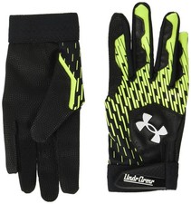 High Visibility Sports Gloves Large Black Yellow Heatgear Breathable Grip