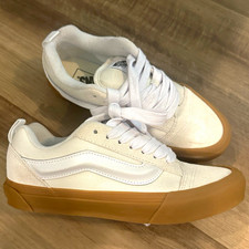 VANS Off The Wall Men's Low Top Lace Up Sneakers Off White/Brown Gum Rubber Sole
