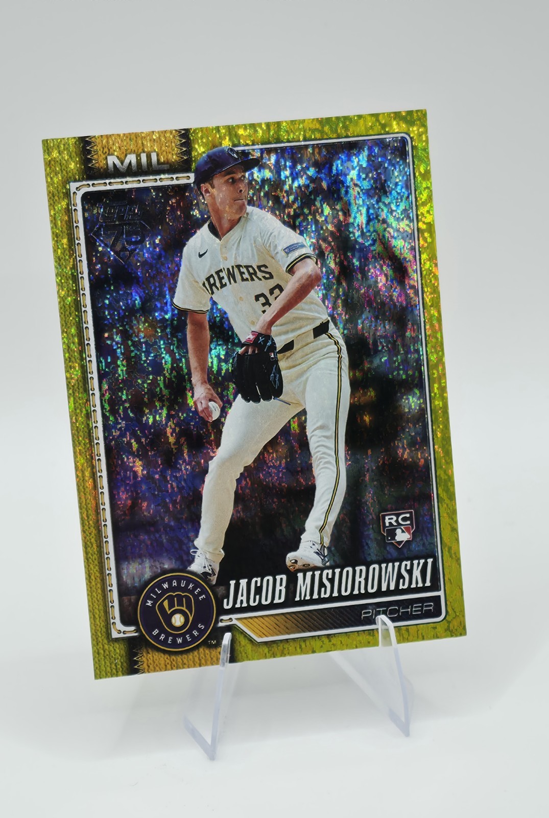 2026 Topps Series 1 Jacob Misiorowski #10 Yellow Holo Foil /399 Brewers RC