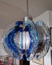 Lampadario Anni 70' In Murano. Specchi Ed Acciaio. Angelo Brotto Per Esperia.