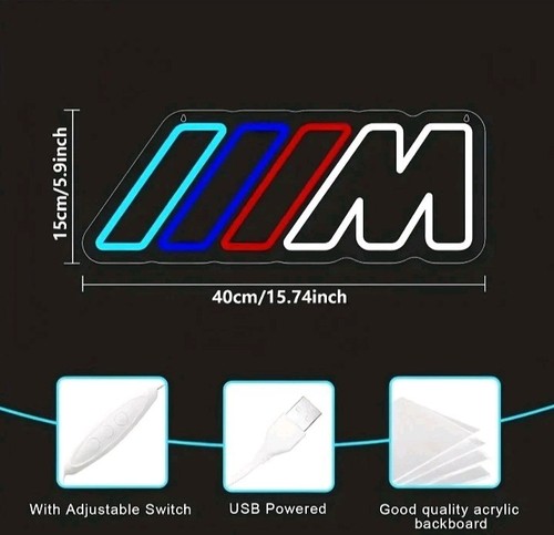 NEW Custom BMW M Logo 40cm LED Neon Sign Wall Decor Great Dad's Day Gift Ideas - Picture 4 of 9