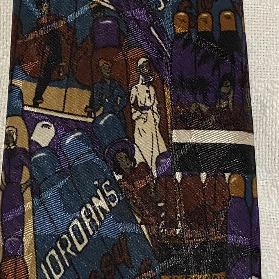 Мужской галстук Nicola Paone 100% шелк Jordan's Casino 55 1/2 дюйма x 3 3/4 дюйма - Изображение 4 из 4