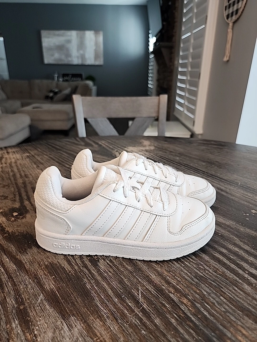 Sneakers casual basse Adidas Hoops 2.0 taglia 13 F35891 bianche