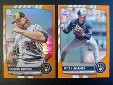 (2) 2023 Topps Big League Orange Foil/Base Corbin Burnes # 239,52 Brewers