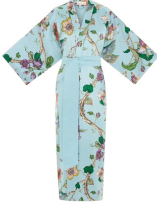 Olivia von Halle Luxus Kimono Robe Queenie Ceres Blue Blau  One Size Silk  Satin
