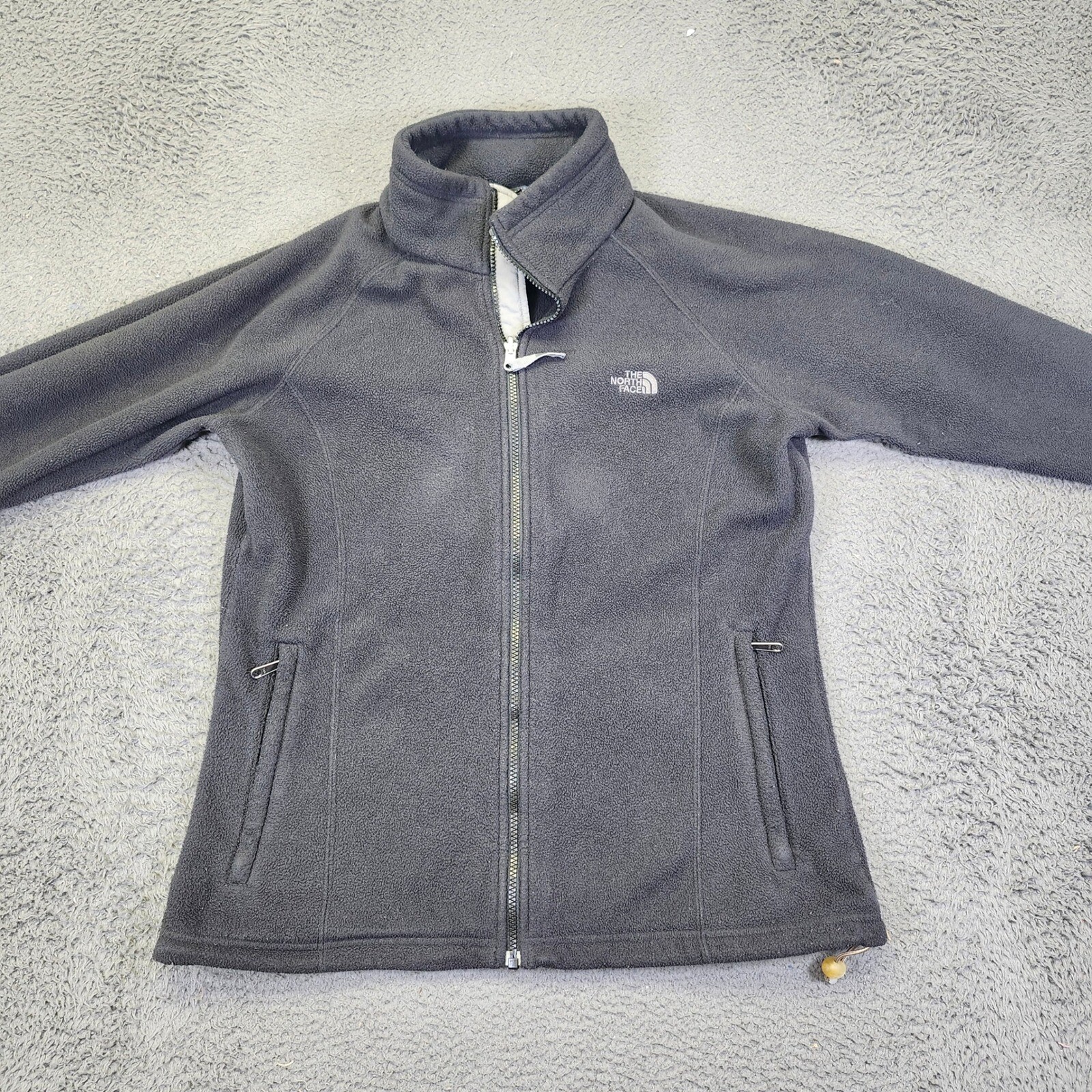 The North Face Gray Full Zip Fleece Jacket Warm Comfy Outdoor Coat Size S