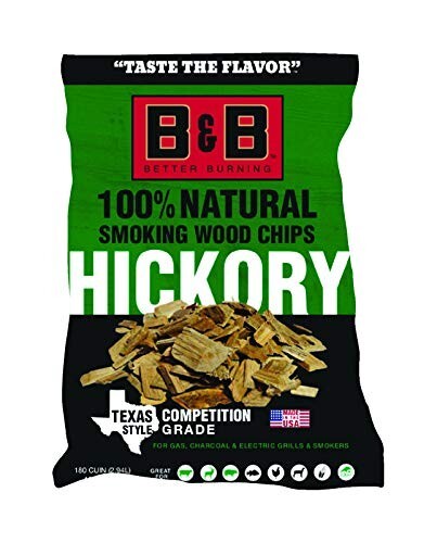 B&B Charcoal Hickory Wood Smoking Chips 180 cu. in. - Case of: 1