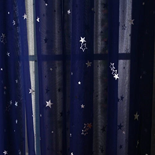 Elegant Star Printed Sheer Curtains Rod Pocket Fresh Tulle Voile Gauze 1 Panel - Picture 23 of 48