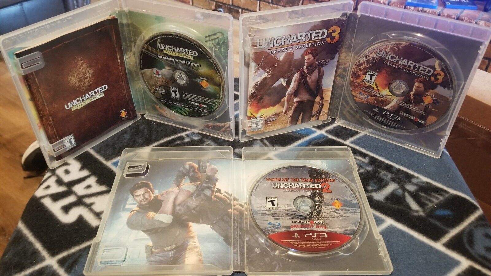 Uncharted 1 2 & 3 Trilogy Bundle Sony PlayStation 3 PS3 Games Tested Black  Label