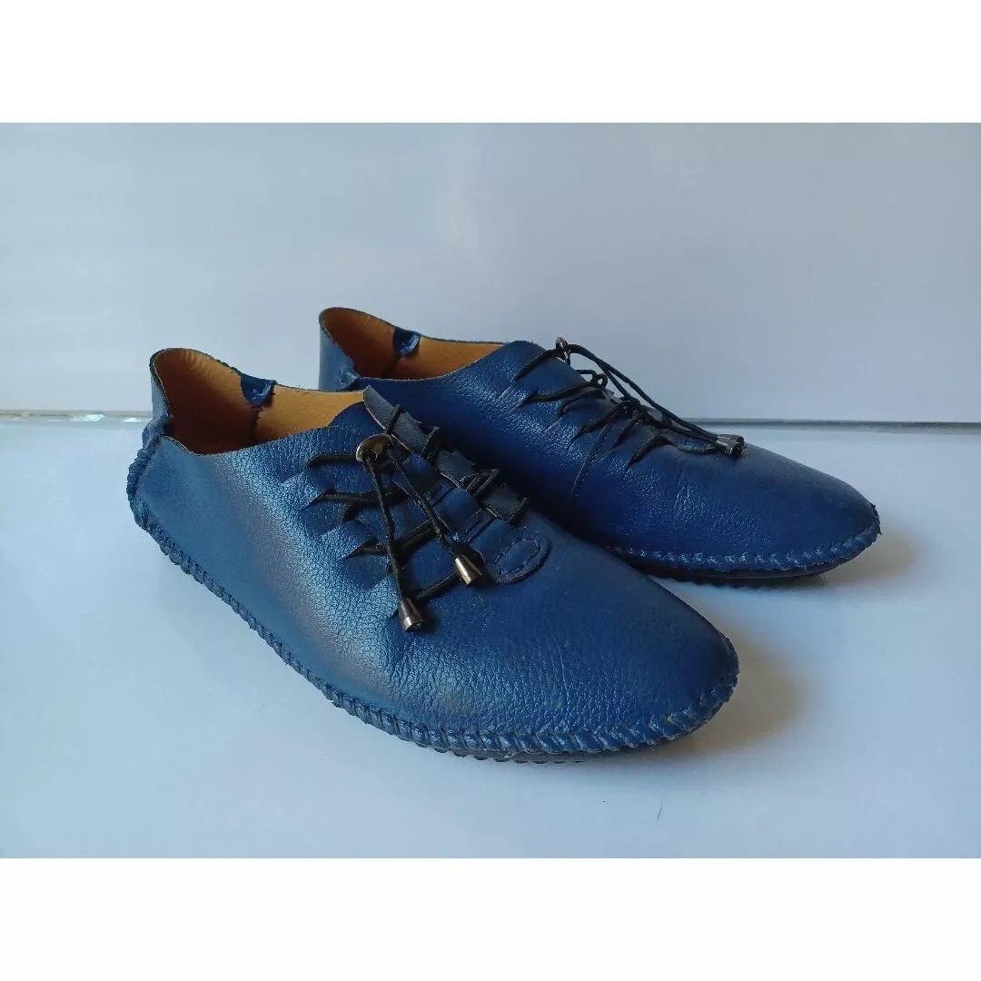 Navy lace 2025 flat shoes