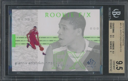2013 SP Authentic Rookie F/X #91 Giannis Antetokounmpo RC Gem Mint BGS 9.5