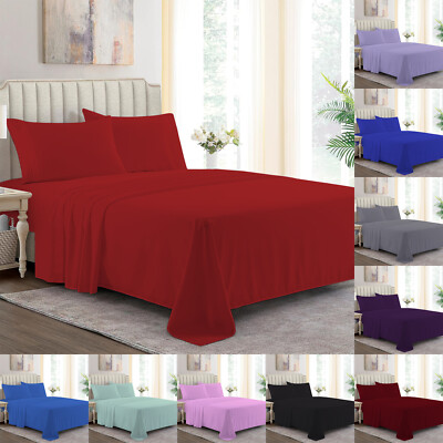 100 % Polly Baumwolle Full Flat Sheet Single Double King Super King Size Bettwäsche