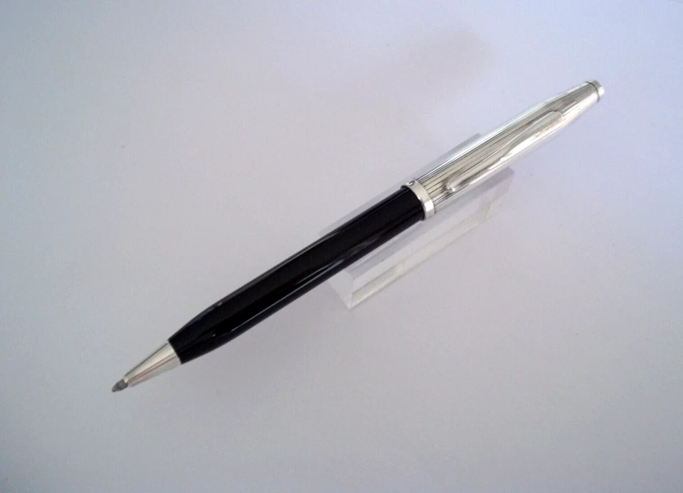 Penna Stilo Roller Sfera Cross Century Classico II Metallo Argento E Resina Nero - Immagine 2 di 4