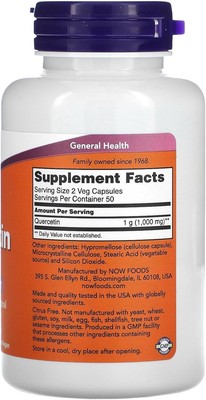 NOW Supplements, Quercetin with Bromelain, Balanced Immune System*, 100 Veg Caps