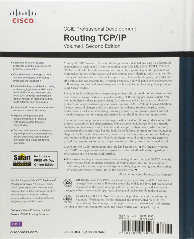 Routing TCP/IP, Volume 1 9781587052026 | eBay