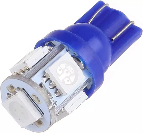 2x 5-SMD LED T10 194 168 2825 Wedge Blue Color License Plate Light Bulbs 