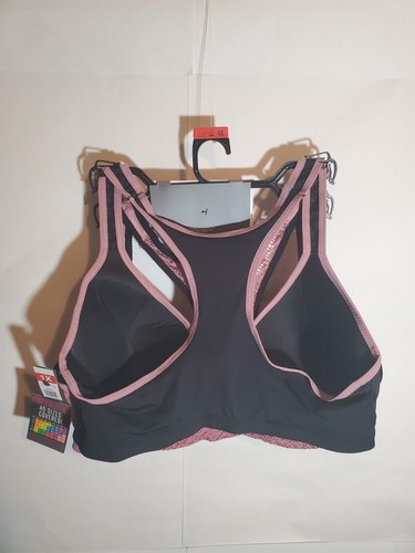 REFLEX Sports Bras 2 PACK Full Support Racerback Lace Black Rose 1X - Picture 10 of 14