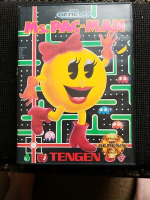 Ms. Pac-Man (Sega Genesis, 1991) Extra Nice game, Case & Book
