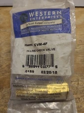 Western Enterprises  CVM-4F Inline check valve ..1/4" NPT M/F...NOS