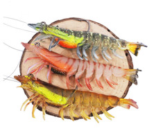 Large 3pcs Glow Prawn Shrimp Fishing Simulation Soft Lure Hook Bait Salt Lures
