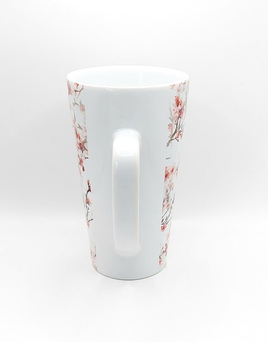 Cherry Blossom Coffee Tea Latte Mug Cup 17 Oz Ceramic White Floral by Mugzan - Picture 2 of 10