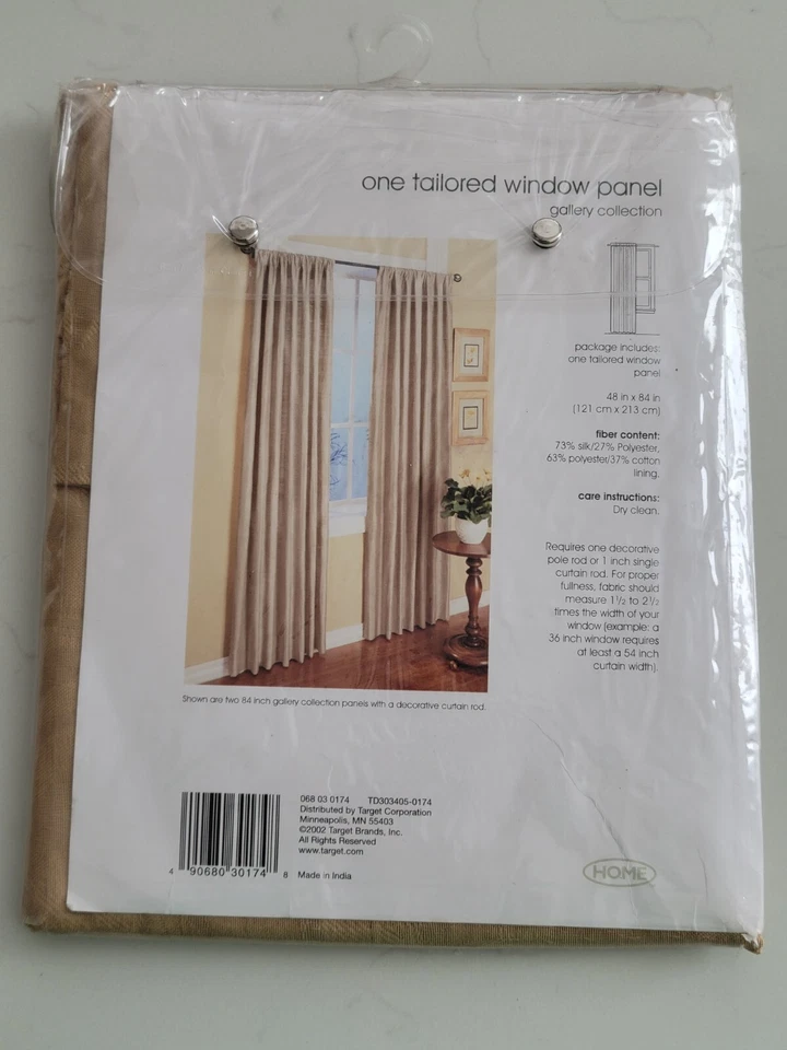 Target Home 2002 panel de ventana de seda tostado sólido a medida - 48"" x 84"" - nuevo en paquete Foto 3 de 4