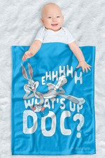 Looney Tunes Soft Fleece Baby Blanket, Cozy Crib Throw 30"x40" Whats Up