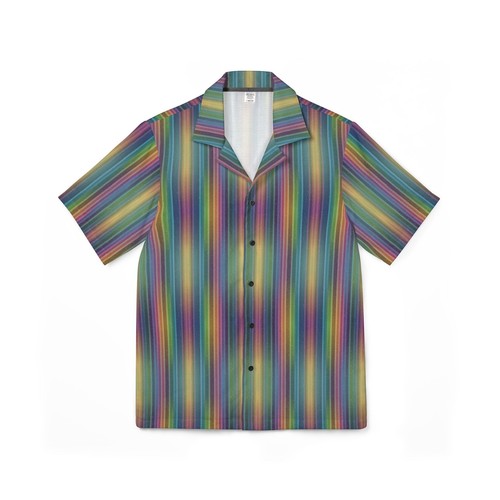 Vibrant Men's Hawaiian Camp Shirt, Beachwear, Summer Shirt, Vacation Top, - Picture 3 of 37