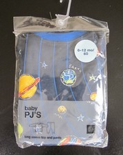 Baby GAP Outer Space Pajama Set Long Sleeve Top  Pants Blue 6-12 Months New