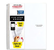 NEW Five Star Notebook Plus Study App, 8-1/2" x 11", 1 Subject, College Ruled