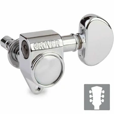 NEW Grover 106C Original Locking Rotomatic Tuners 18:1 Gear Ratio 3x3 - CHROME
