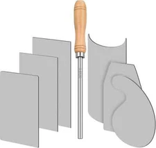 Therwen Card Scraper, Burnisher and 6Pcs,Cabinet Scraper Set for Woodworking Car