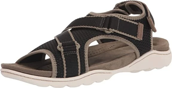 Clarks sandalo donna Amanda passeggiata piatto nero outdoor punta aperta NUOVO 5 M