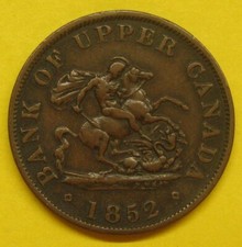 1852 Bank Of Upper Canada HALF Penny Token Take a Look