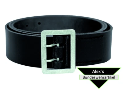 MILTEC Polizei Lederkoppel Ledergürtel 2 Dorn BW Koppel Gürtel Polizeigürtel Doppeldorn
