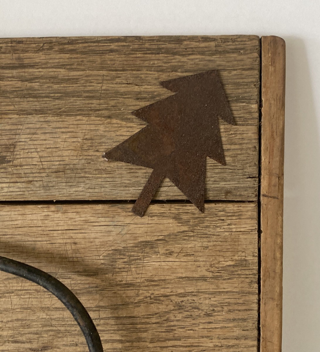 Rake Key Holder Made of Old Barn Wood & Rake Handmade Rare Folk