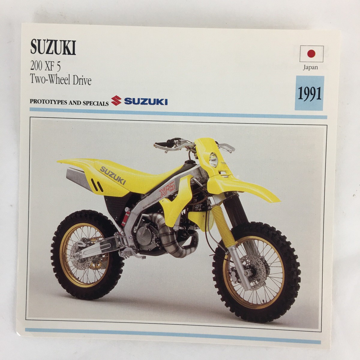 Suzuki 200 XF 5 Two-Wheel Drive - 1991 Spec Sheet Info Card | eBay