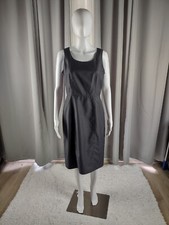 Nine West Womens Gray Sheath Sleeveless Round Neck Back Zip Midi Dress Size 8