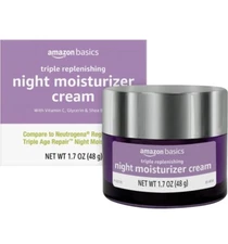 Amazon Basics Triple Replenishing Moisturizer, Night Cream, 1.7 Ounces, 1-Pack