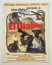 ANTHONY EDWARDS LOUIS GOSSETT JR SIGNED EL DIABLO TOP GUN ZODIAC PSA COA B