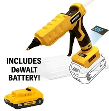 Cordless Glue Gun for Dewalt 20V Battery, Upgraded 100W with DeWalt 4ah Battery!