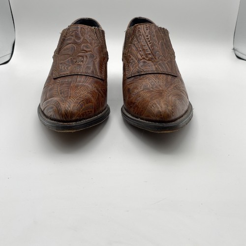 Code West Shoes Womens Size 6 Brown Leather Floral Slip On - Picture 4 of 9