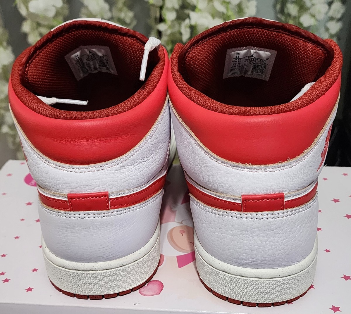 Nike Air Jordan 1 Mid SE Shoes White Dune Red FJ3458-160 Men's Sz