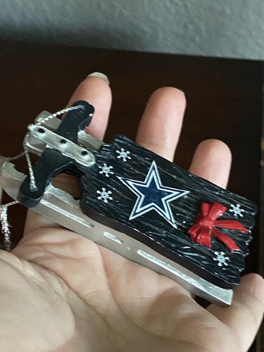 Dallas Cowboys Snow Sled Ornament NFL Football Blue Forever Collectible - Picture 7 of 7