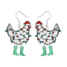 Christmas Earrings for Women Cute Colorful Acrylic Christmas Santa Claus Tree...