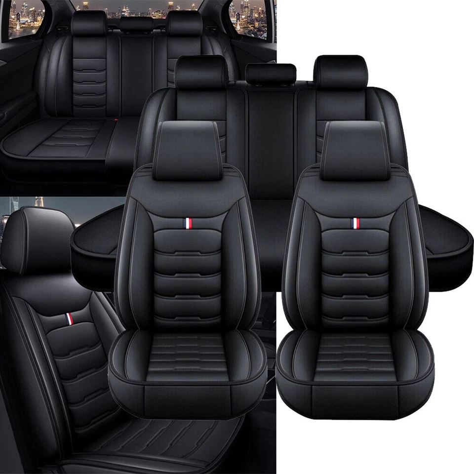 For Chevrolet Silverado GMC 1500 2500HD 3500HD Leather Car Seat Cover 5-Seat Set Foto 2 de 4