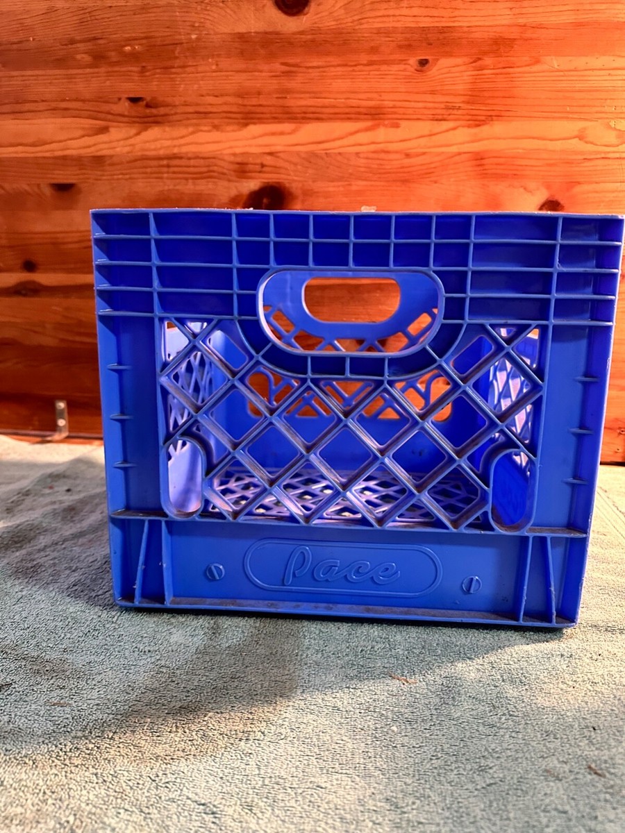 PACE Light Blue Heavy Duty Plastic Square Milk Container Carrying