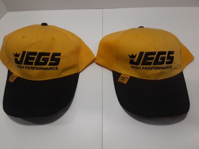 Two Jegs High Performance  Baseball Cap Hats Adjustable Embroidered Logo Yellow